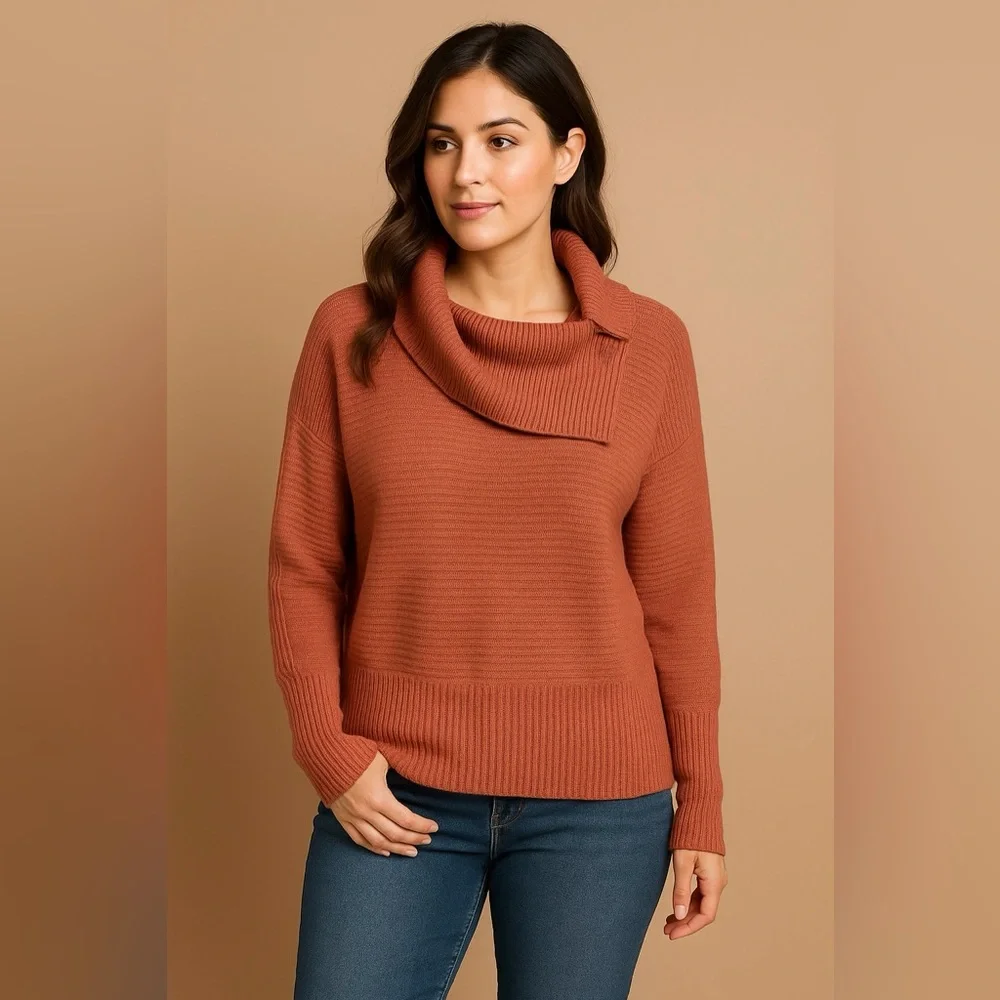 New York & Company Soho Women’s 100% Acrylic Ribbed Knit Sweater Top Medium